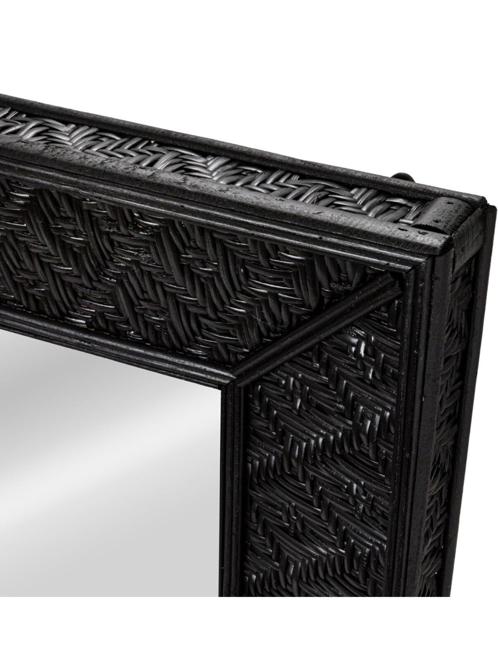 Creative Co-Op Rattan Rectangle Wall Mirror, Black