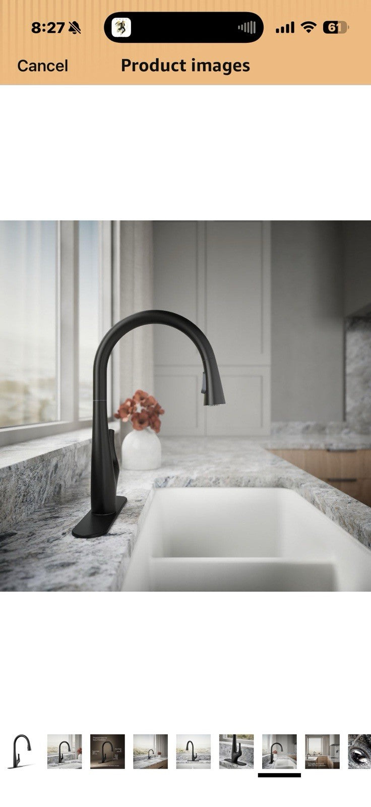 KOHLER R43210-BL Bevin™ Pull-Down Kitchen Sink Faucet with Two-Function