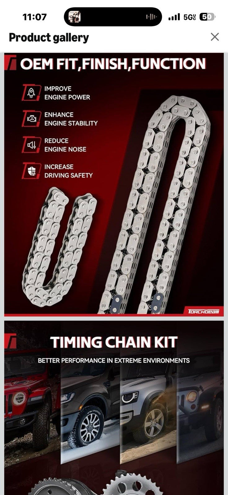 Torchbeam Engine Timing Chain Kit Compatible with Ford F-150 2005-2010,