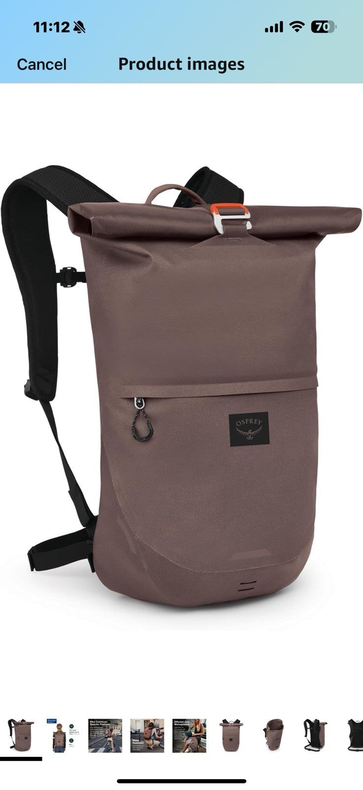 Osprey Metron 25L Waterproof Commuter Bike Backpack, Magma Brown
