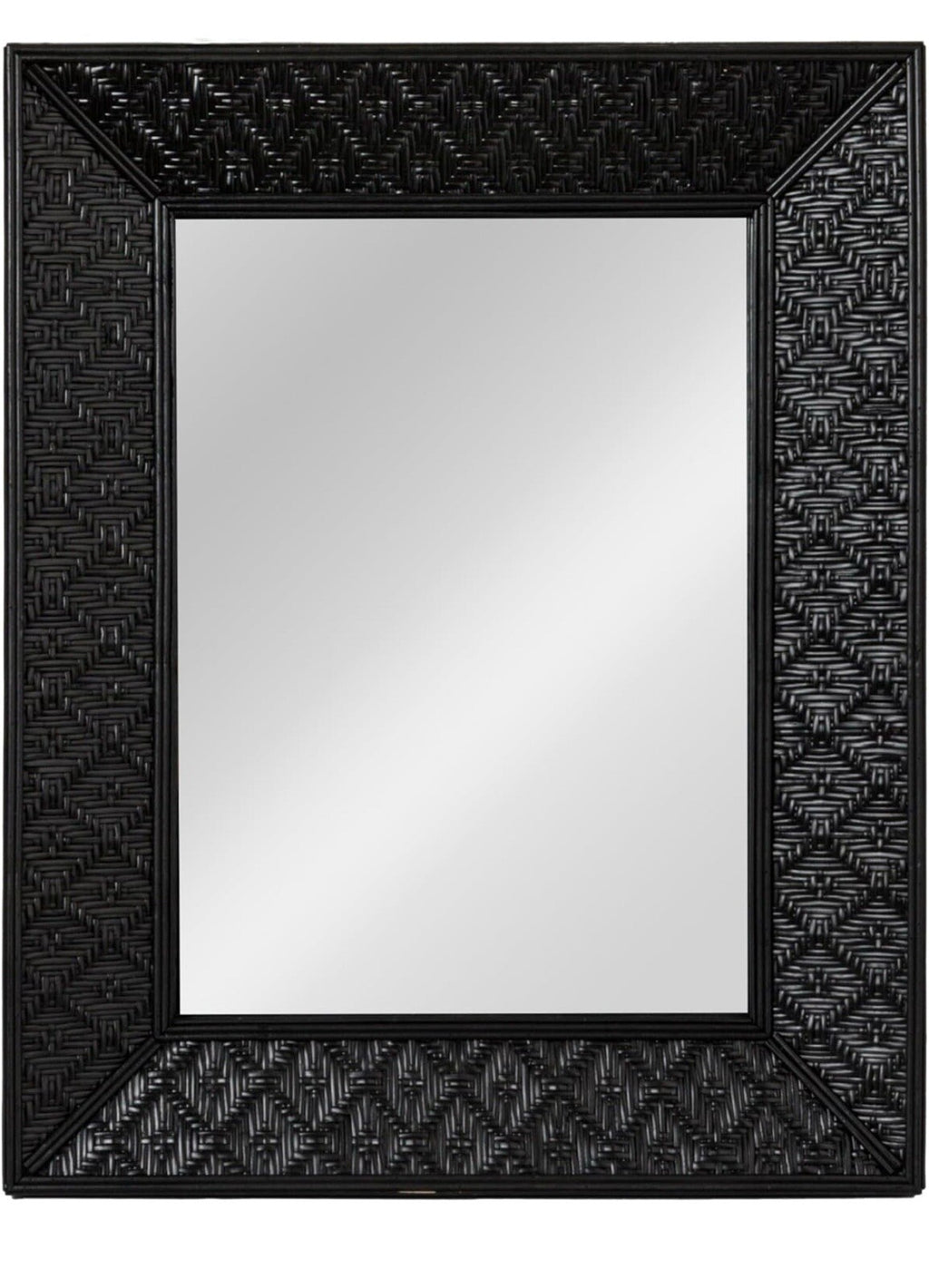 Creative Co-Op Rattan Rectangle Wall Mirror, Black
