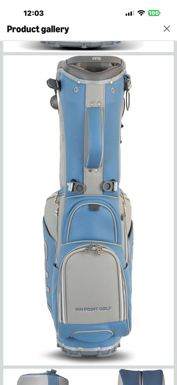 PPG Pin Point Golf Triumph Series Leather Stand Bag, 7-Way Club Divider,