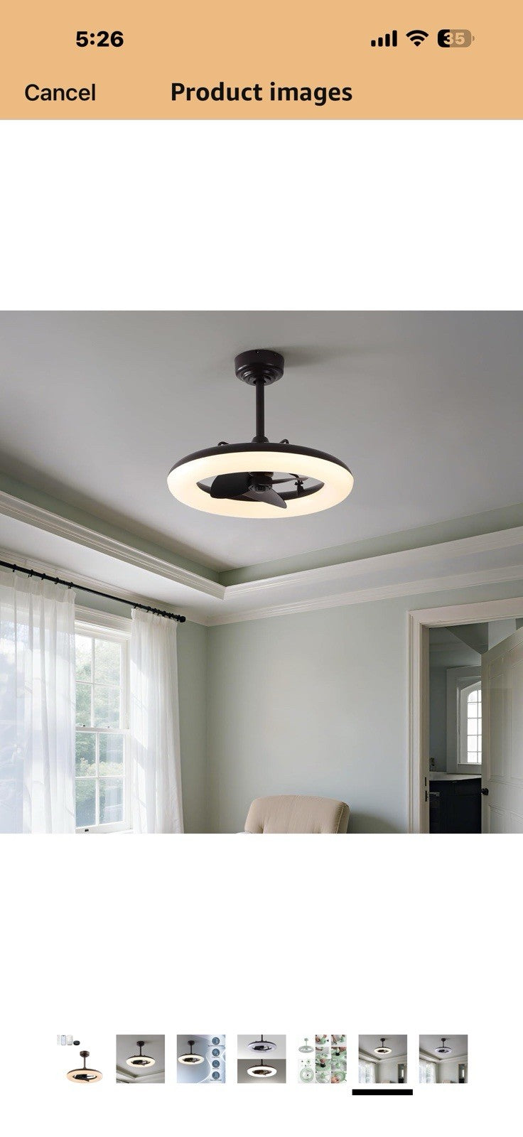 OVAL AIR AIR8001A Piero 21.5" Contemporary Minimalist 6-Speed