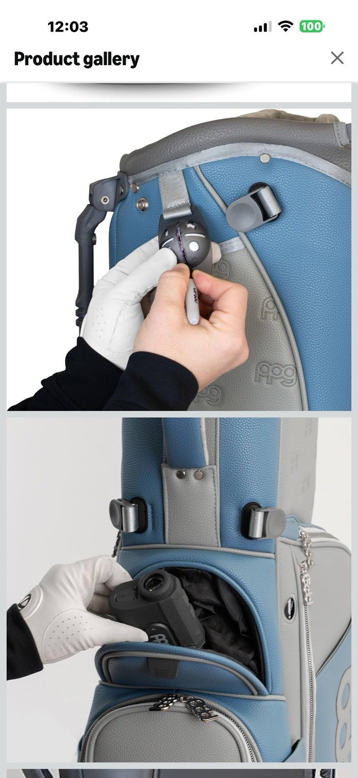 PPG Pin Point Golf Triumph Series Leather Stand Bag, 7-Way Club Divider,