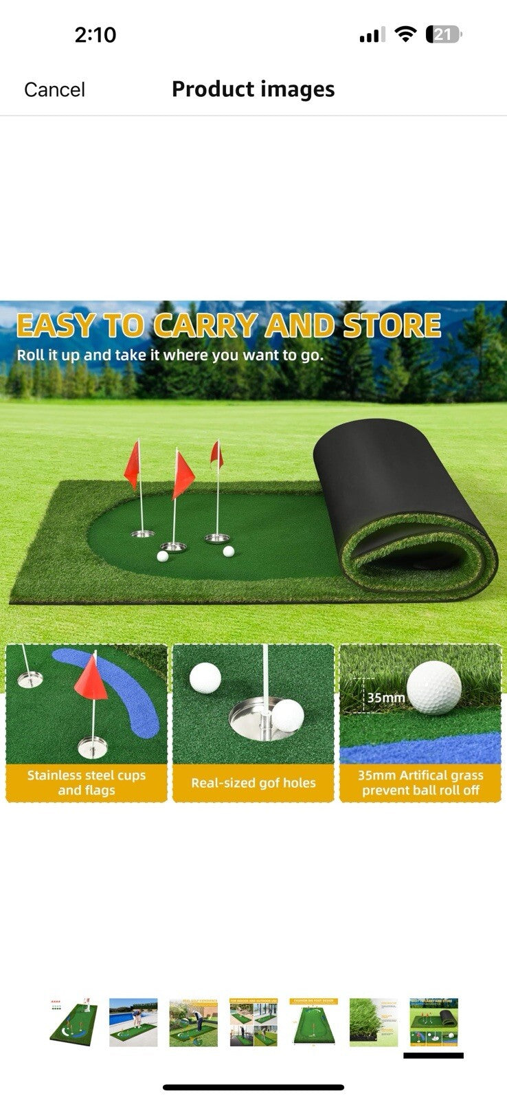 DWVO Golf Putting Green Indoor/Outdoor, 5X12ft Upgraded Golf Turf Practice 
