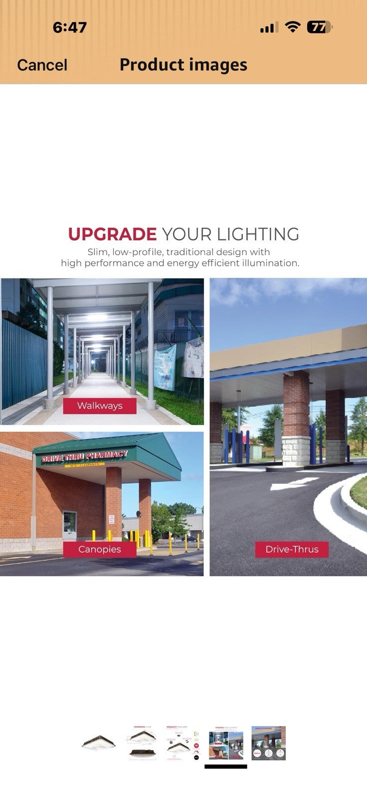 Lumark CLCS 24-60W Commercial Outdoor LED Canopy Light, 120-347V w
