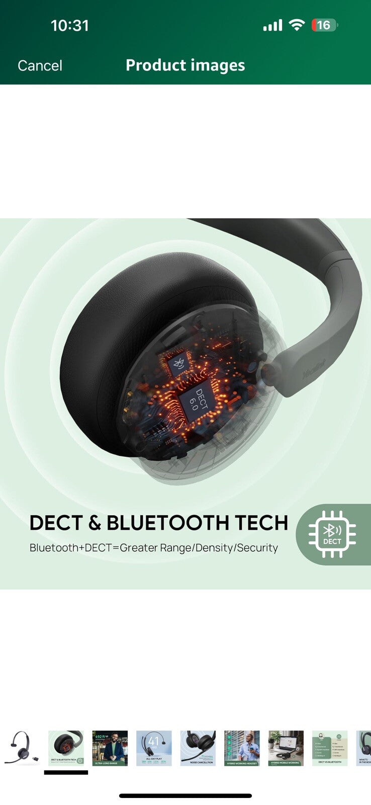 Yealink WH64 Hybrid with DECT Dongle, 492ft Range, 26 Talk Time Bluetooth