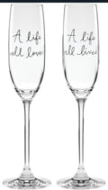 kate spade new york Charmed Life 2-Piece Toasting Flutes, Clear