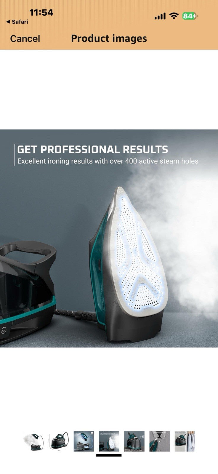 Rowenta Iron for Clothes, High Pressure Steamer Iron with Boiler System, 