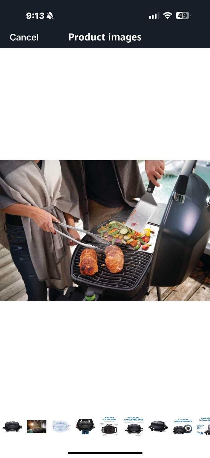 Napoleon TravelQ PRO285E Portable Electric Grill, Black, Tailgating, Camping