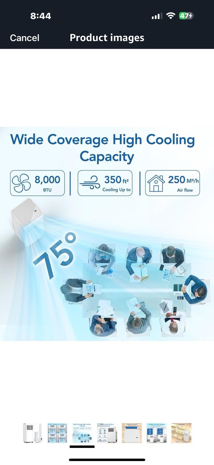 Antarctic Star 8,000 BTU Portable Air Conditioners Cools Up to 350 Sq.Ft, 