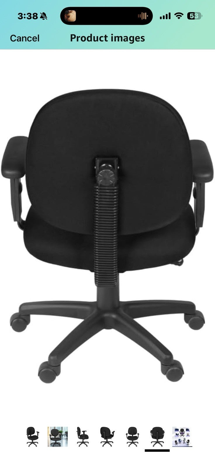 Romig Comfort Series Swivel Fabric Computer Task Chair with Adjustable Arms