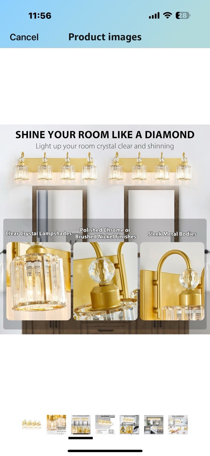 Bathroom Vanity Light Fixtures Over Mirror - Makeup Lighting Pure Gold