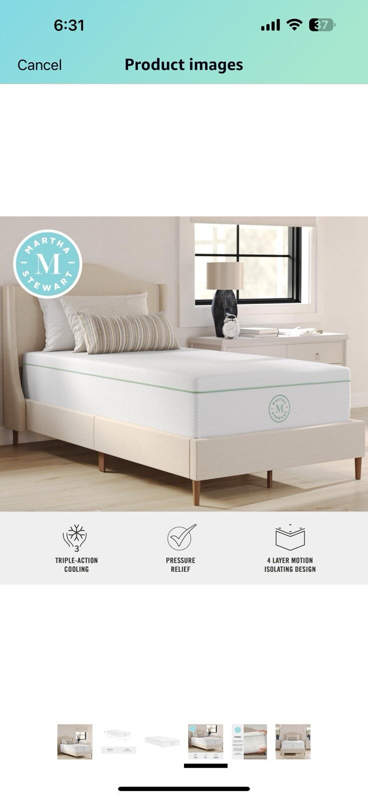 Martha Stewart SleepComplete Twin Mattress in a Box, Medium-Firm Triple-Action