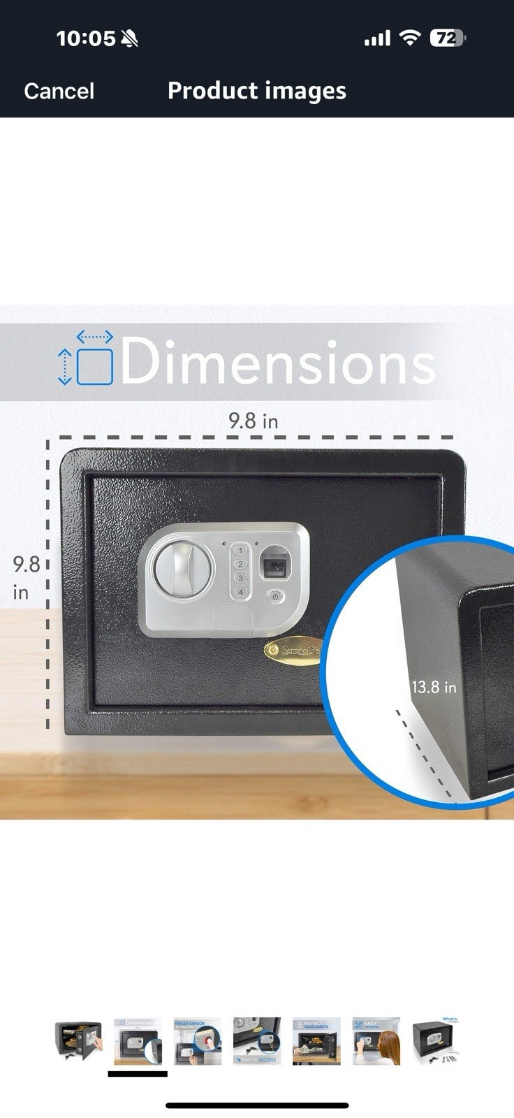 SereneLife Electronic Safe Box | Heavy Duty 13.8’’ x 9.8” Money Safe | Digital