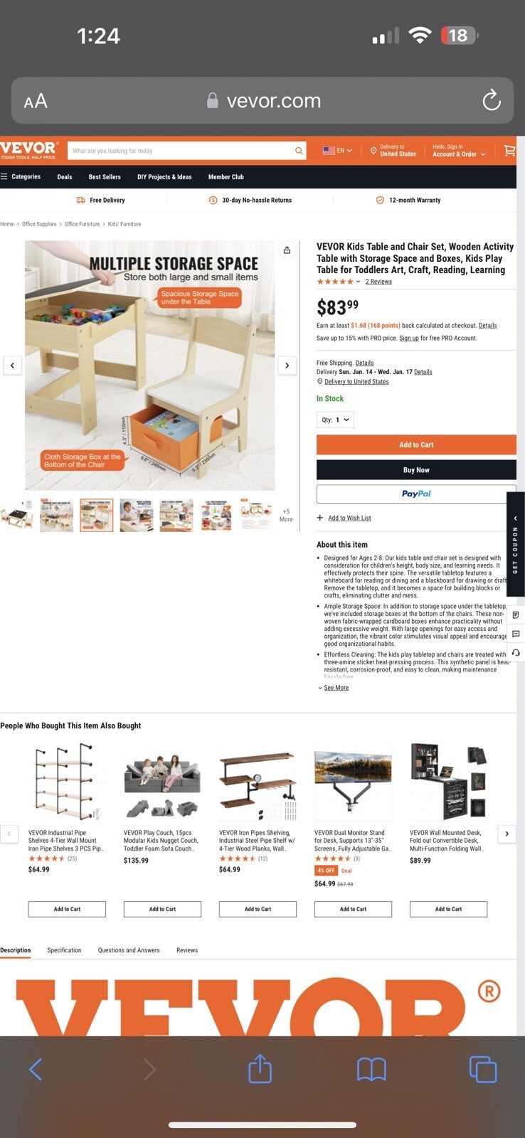 VEVOR Kids Table and Chair Set