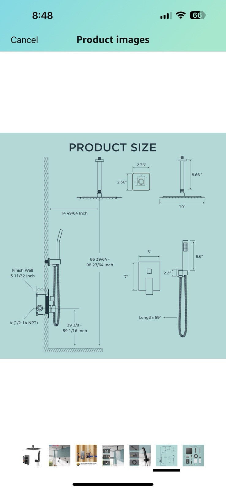 FORIOUS Shower Faucet Set Black -10 Inch Shower System with Solid Brass 
