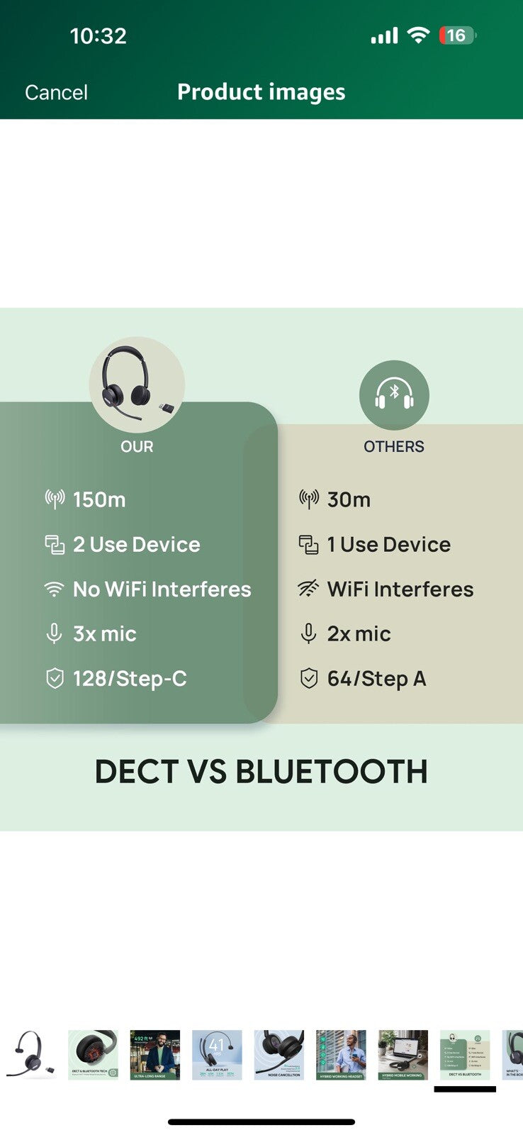 Yealink WH64 Hybrid with DECT Dongle, 492ft Range, 26 Talk Time Bluetooth