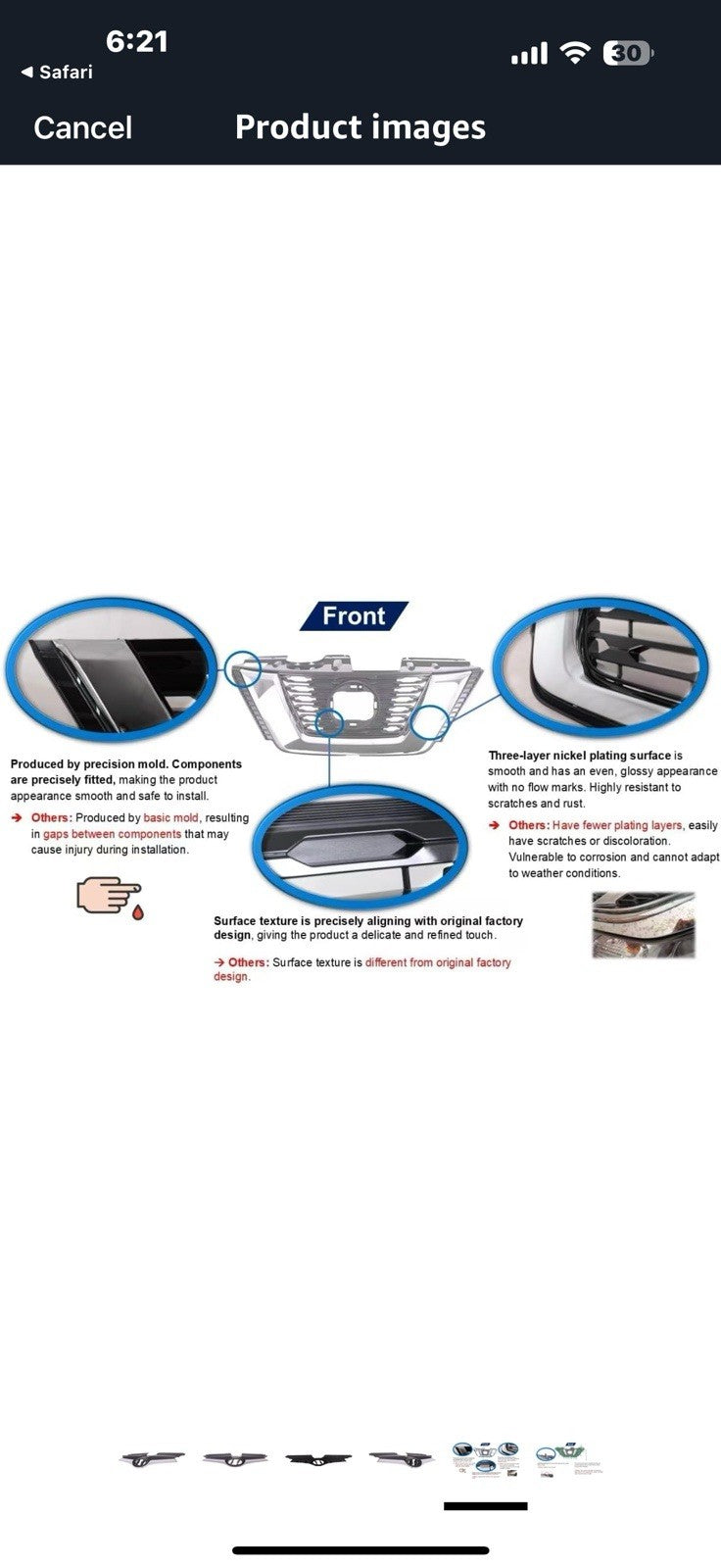 Front Grille Compatible with 2012-2017 Hyundai Veloster with Chrome Molding,