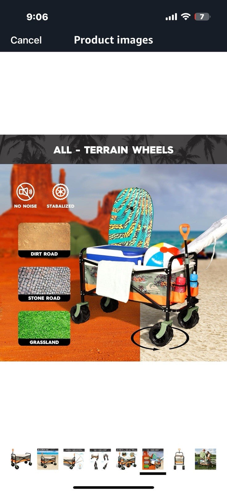 QUIKSILVER Folding Beach Wagon Cart – Heavy-Duty Collapsible Utility 