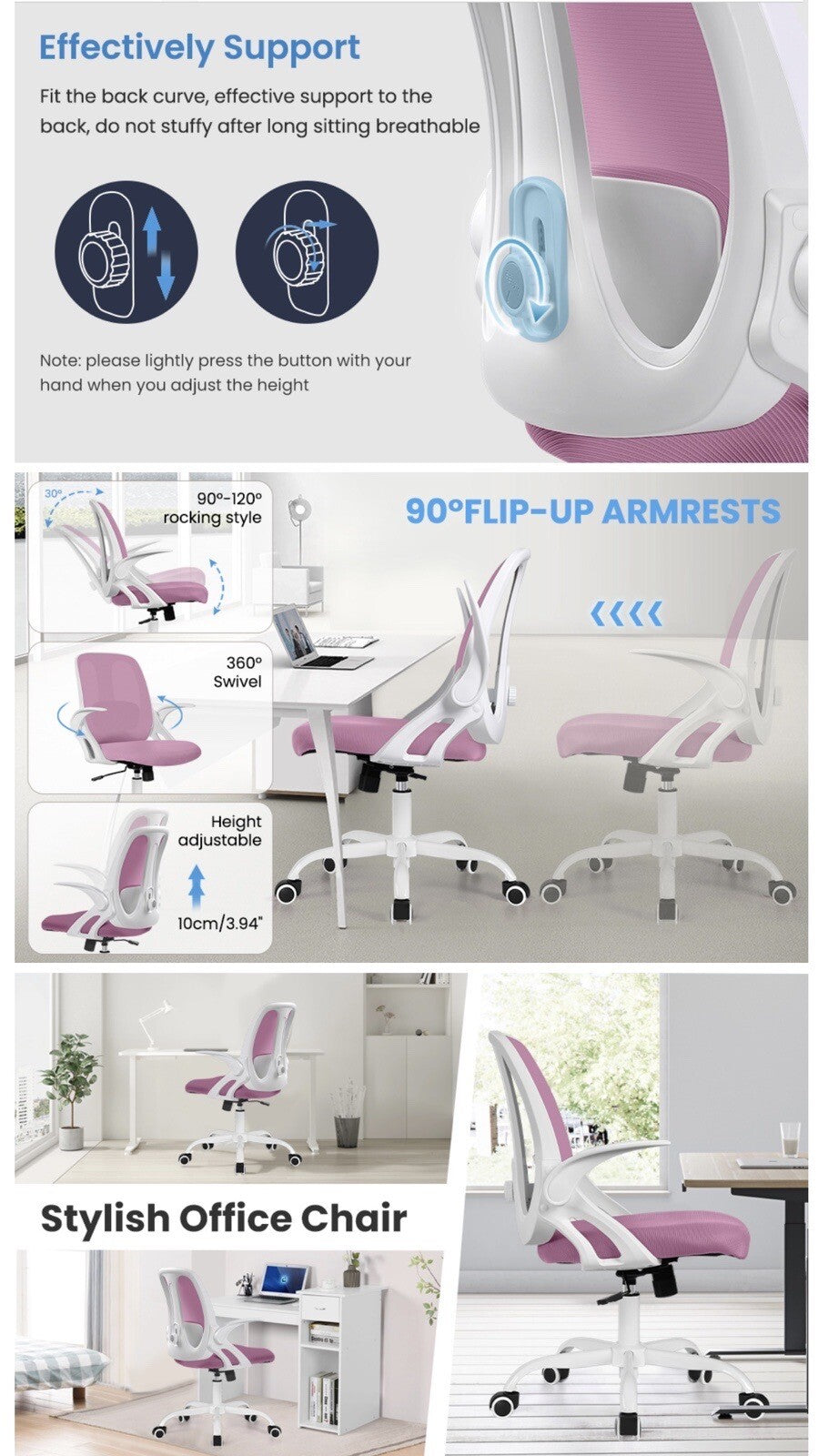 Razzor Office Chair, Ergonomic Computer Desk Chair with Lumbar Support, Breathab