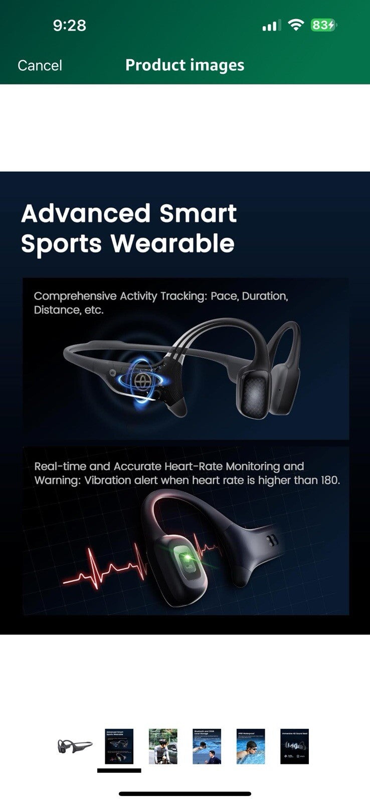 HaptiFit Terra Advanced Smart Sports Wearable, Open Ear Bluetooth Bone