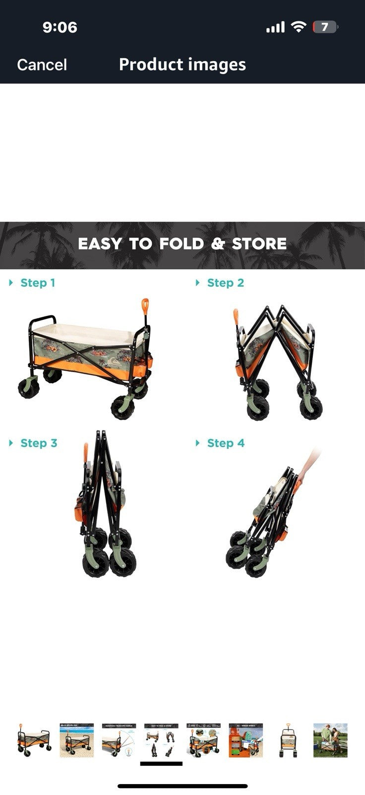 QUIKSILVER Folding Beach Wagon Cart – Heavy-Duty Collapsible Utility 