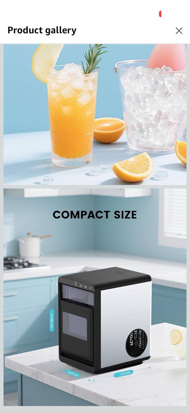Nugget Ice Maker, 44.1Lbs/24H Ice Makers Countertop Crushed & Pebble Ice 