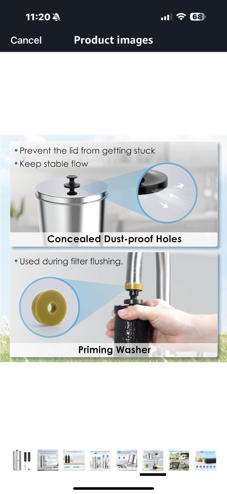 Waterdrop Gravity-fed Water Filter System, Reduces Lead and up to 99%