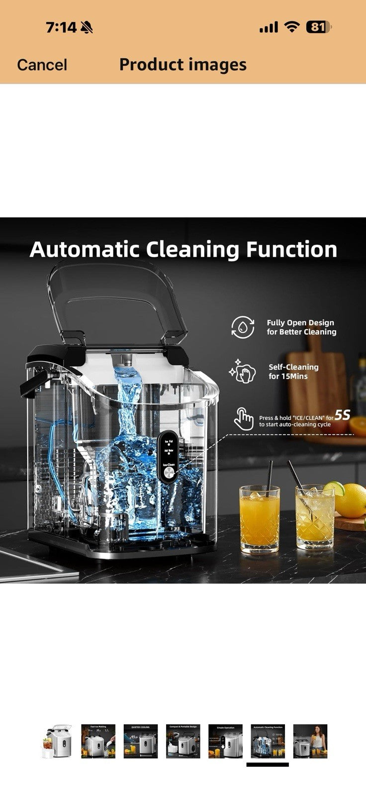 Antarctic Star Nugget Ice Maker Countertop with Soft Chewable Ice, 