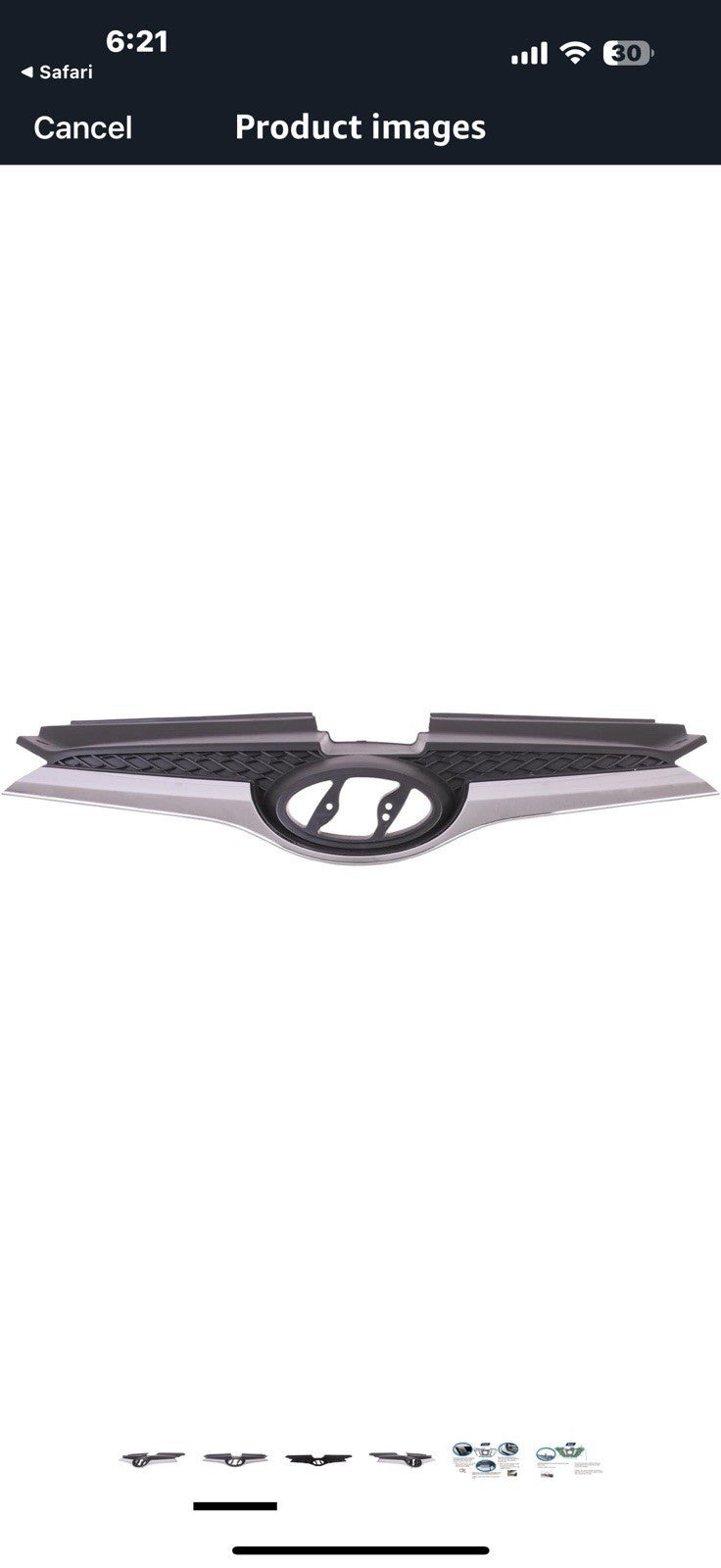 Front Grille Compatible with 2012-2017 Hyundai Veloster with Chrome Molding,
