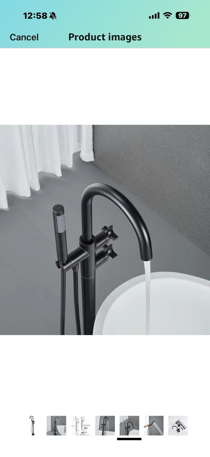 Freestanding Bathtub Faucet Tub Filler Oil Rubbed Bronze Floor Mount 