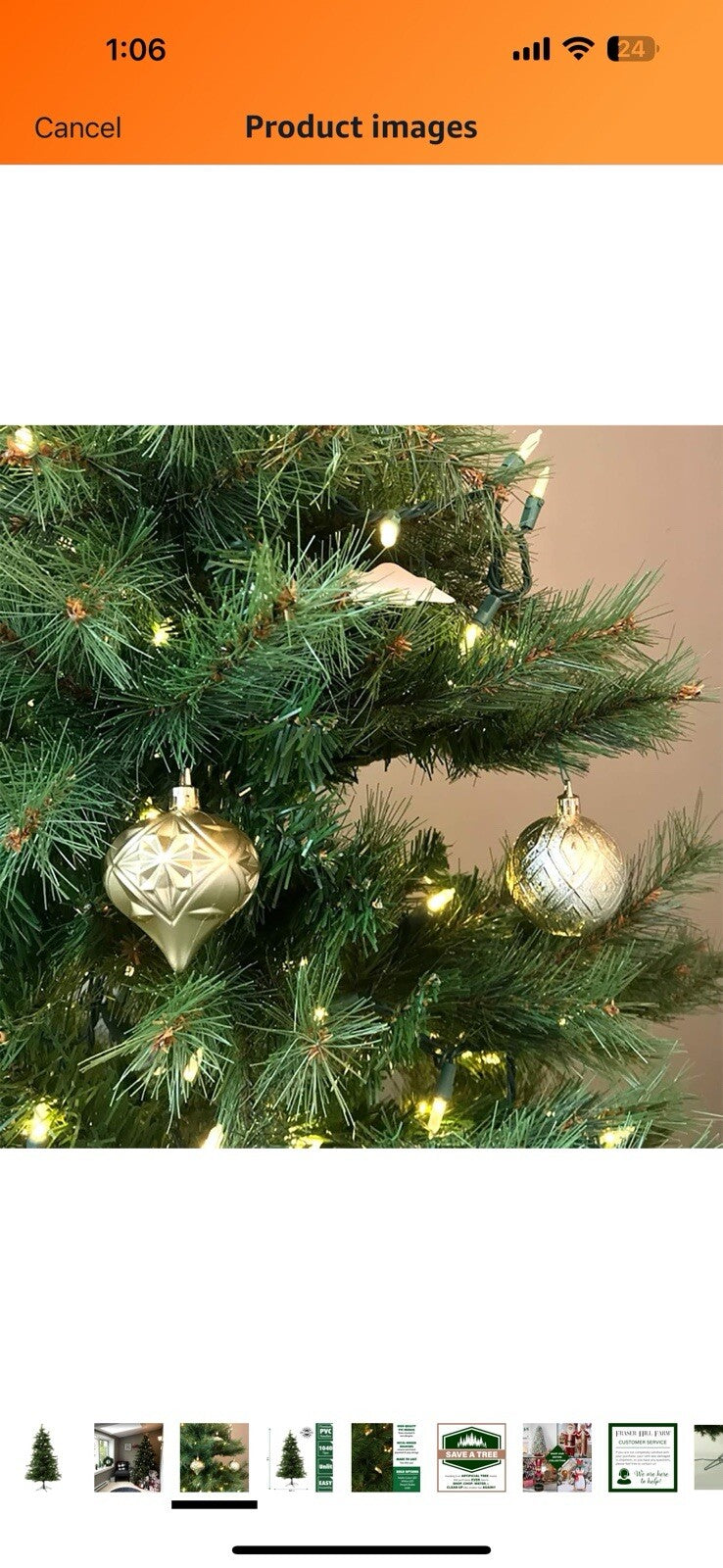 Fraser Hill Farm 7-Ft. Unlit Southern Peace Green Artificial Christmas 