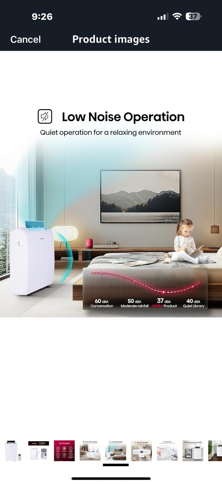 PC07W25A Portable Air Conditioner, 7,000 BTU, White