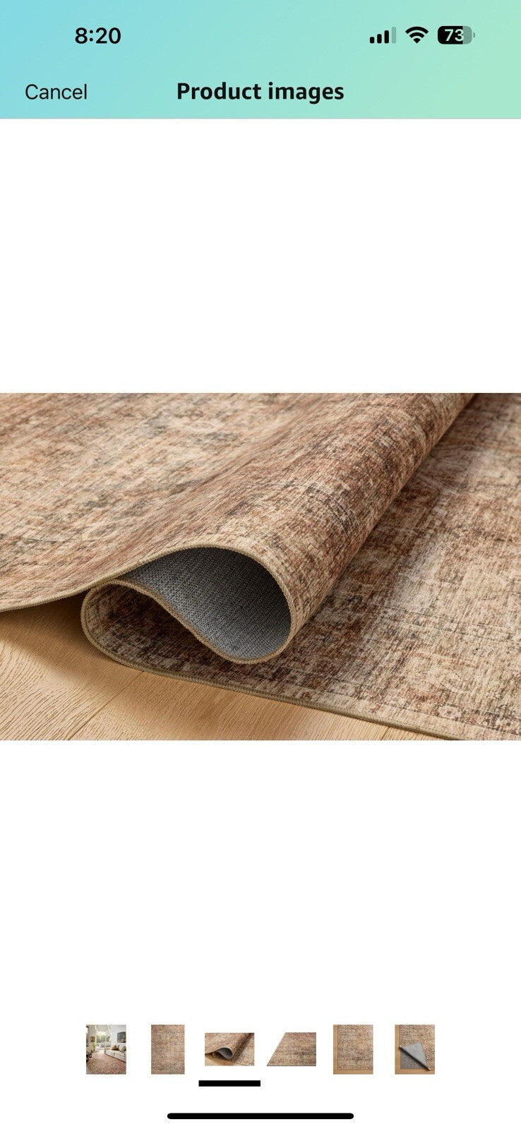 Loloi II Anniston Collection ANS-06 Clay/Charcoal 7'-6" x 9'-6" Machine