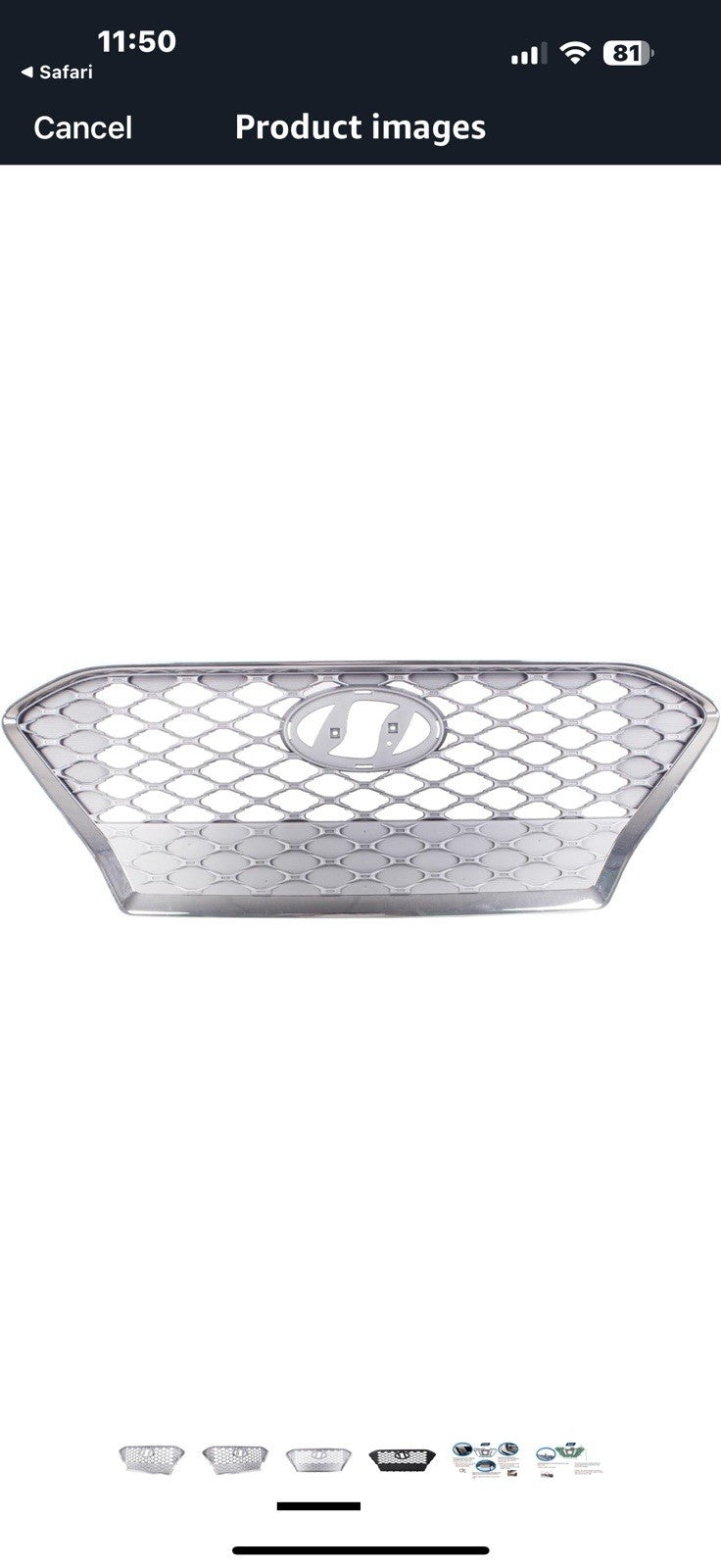 Chrome Front Grille Compatible with 2018-2021 Hyundai Kona Limited/Trend