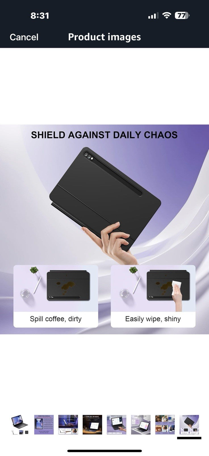 Keyboard Case for Samsung Galaxy Tab S10+/S9+ /S9FE+/ S8+/ S7+/S7 FE 12.4inch