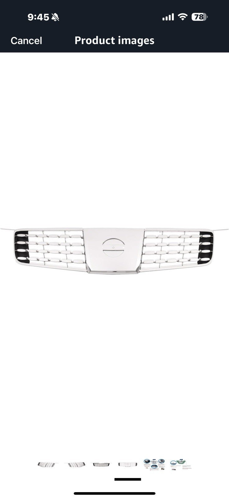 Chrome Front Grille Compatible with 2004-2006 Nissan Maxima, ABS Replacement
