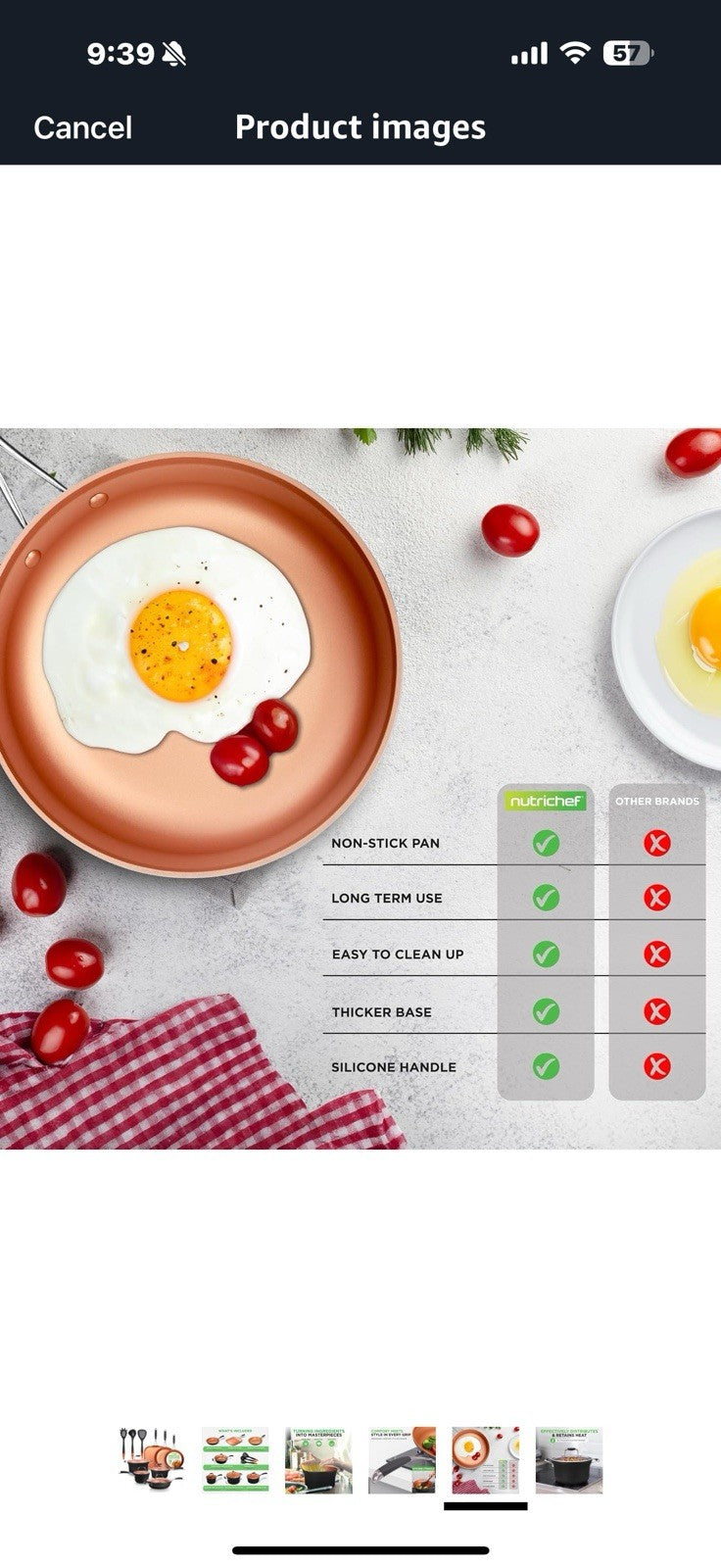 NutriChef 14-Piece Nonstick Kitchen Cookware Set – PFOA/PFOS-Free, 
