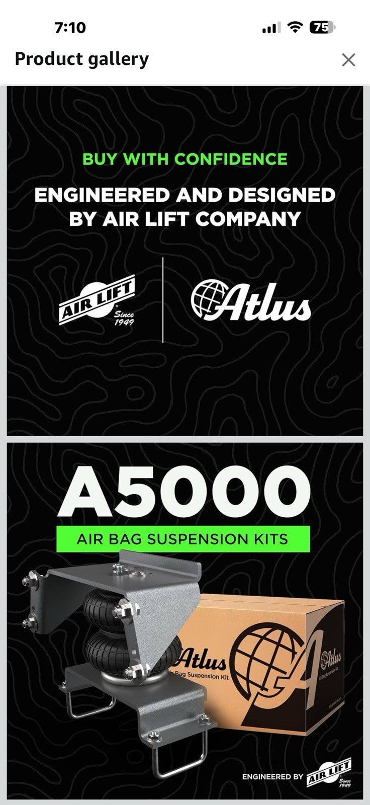 Atlus Engineered By Air Lift A5000 Air Bag Suspension Kit for 2011-2019 Chevy...