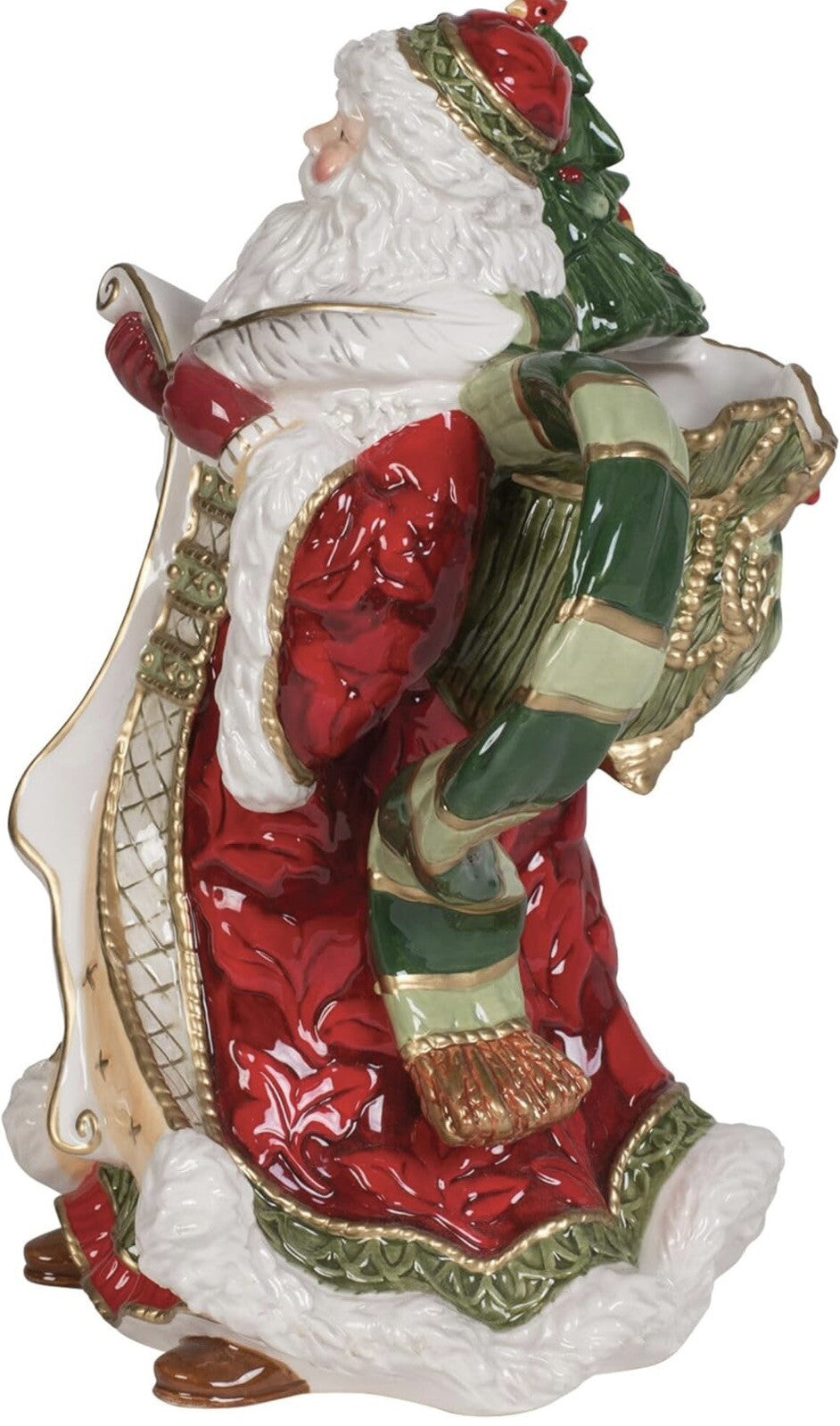 Fitz and Floyd Holiday Home Festive Santa Pitcher Figurine, 11.75 inch