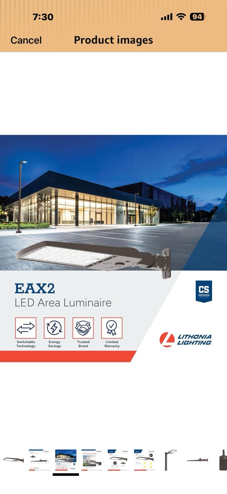 Lithonia Lighting LED Outdoor Area Light Fixture, LED Parking Lot Light