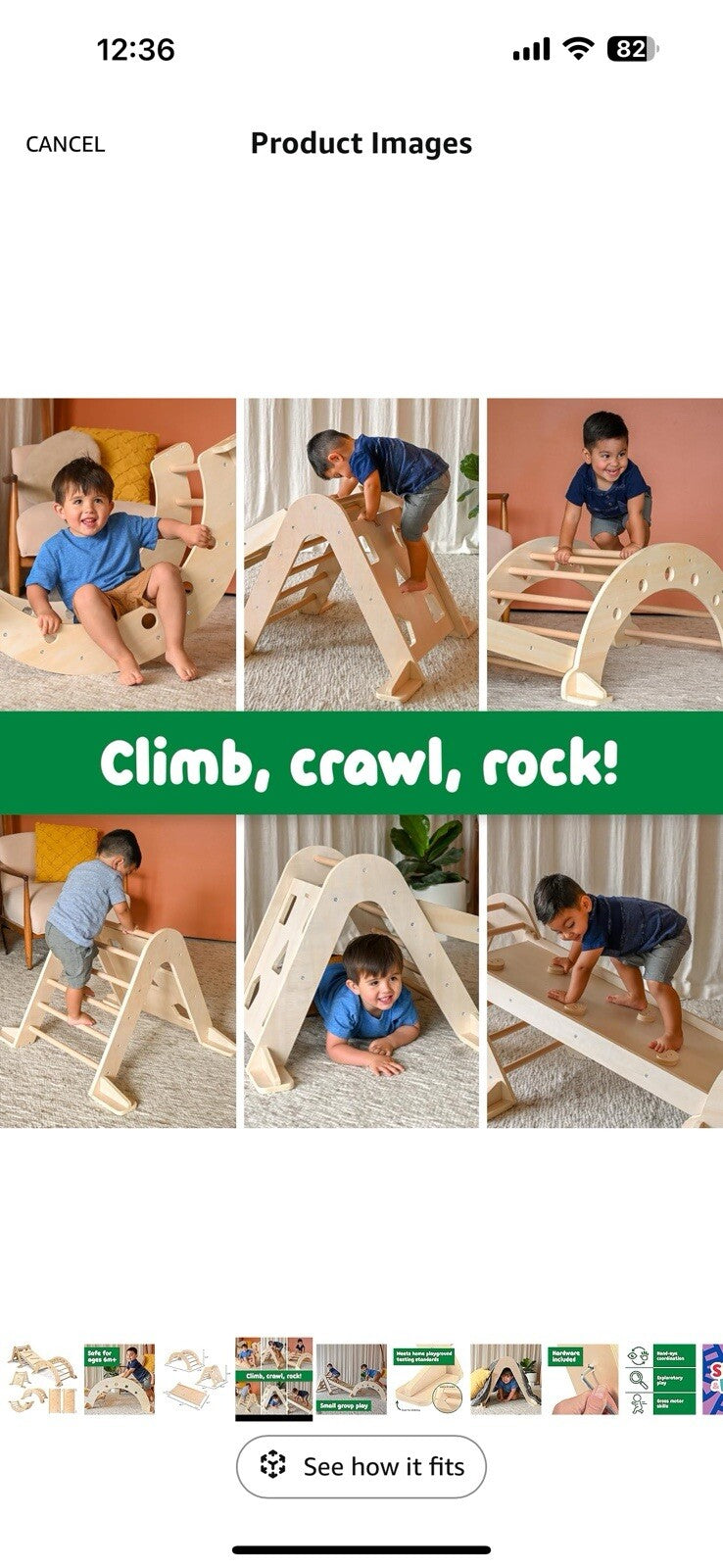 SPARK & WOW Activity Gym - 3-Piece Indoor Climber - Solid Wood - Gross Motor