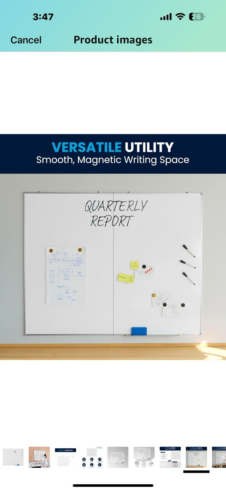 Flash Furniture Hercules Commercial Magnetic Dry Erase Board, Aluminum 