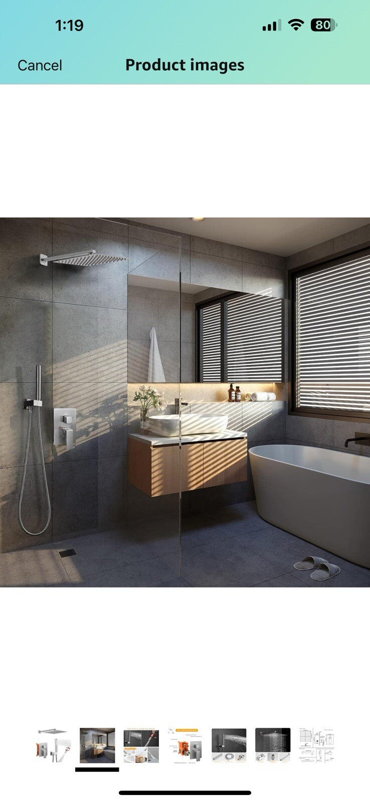 BESy 10 Inch Solid Brass Shower System Fixture High Pressure Mixer Shower 