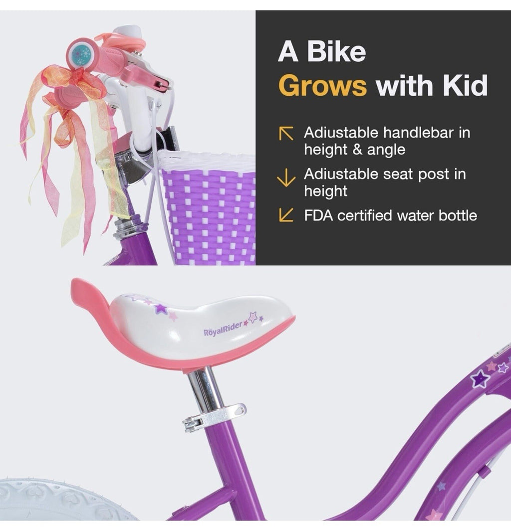 Royalbaby EZ Stargirl Kids Bike,Easy Learn Balancing to Biking, 14