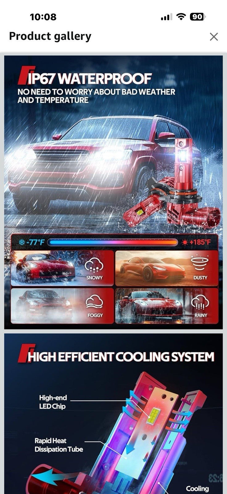 Torchbeam 9012 Automotive LED Upgrade 65000LM, 6500K Bright White,
