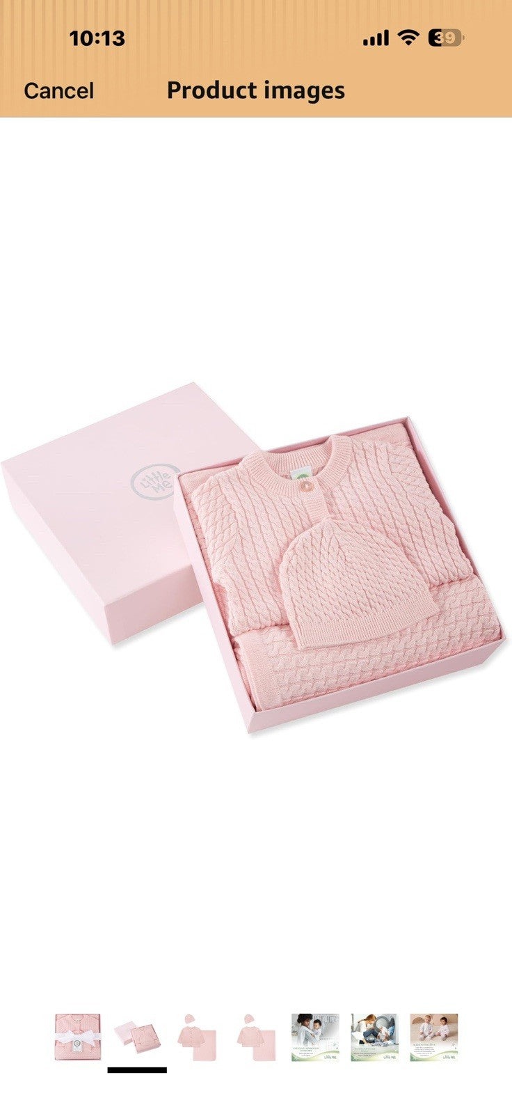 Little Me Clothes for Baby Sweater Gift Set Matching Sweater and Blanket 3M