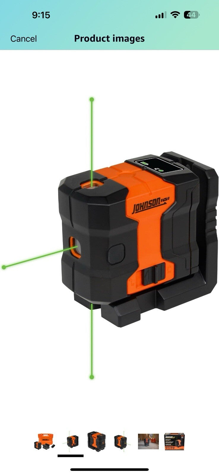 Johnson Level & Tool JDT300-GN3D Laser Level, Self-Leveling Kit 3 Dot Laser