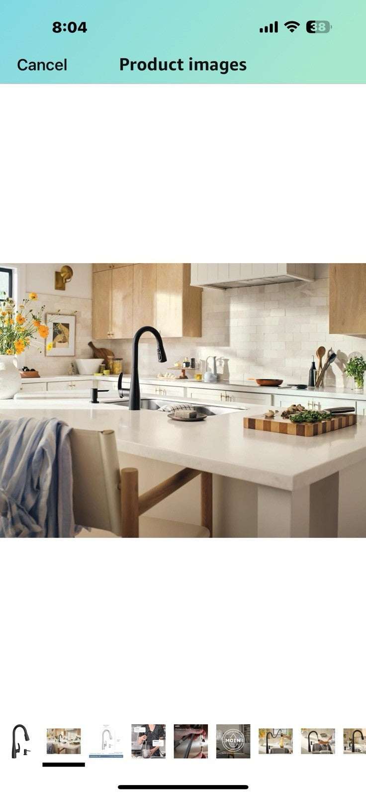 Moen Reyes Matte Black One-Handle High Arc Pulldown Kitchen Faucet with